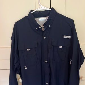 Men’s Navy Columbia PFG button down